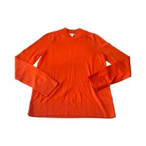COS Woman's Small 100% Wool Collared Bright Orange Oversized Sweater Casual‎